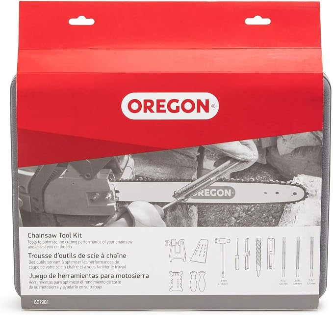 Oregon Chainsaw Chain Sharpening Kit with Hard Case - Contains Files, Handles, Depth Gauge, Stump Vise, Felling Wedge, and More Accessories (Pack of 3)