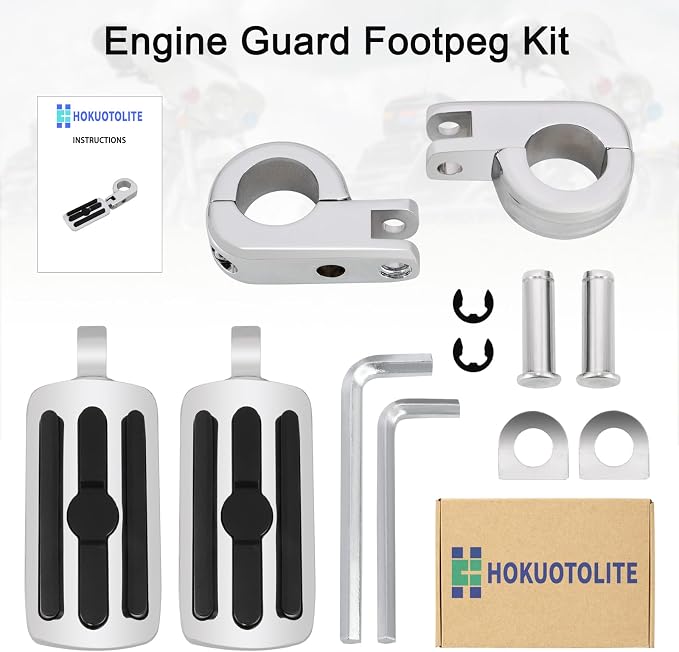 Adjustable Highway Footpegs for Harley Touring 1.25" （32mm）engine guards