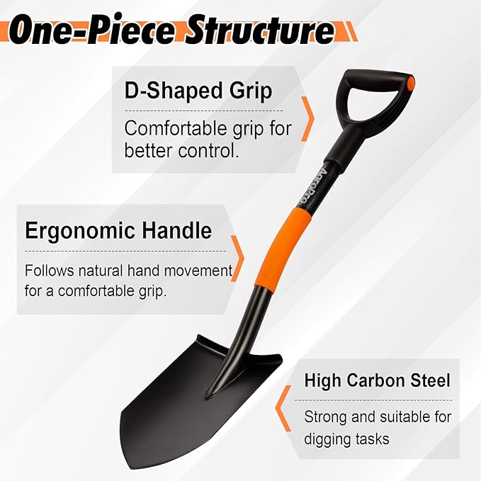 Shovel for Digging, Heavy Duty Garden Shovel with Ergonomic D-Handle, Small Shovel for Planting, 32 Inches