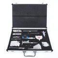 13 Pcs Welding Gauge Tool Kit Gage Weld Inspection Gauge with Easy Carry Suitcase, Stainless Steel Gage Weld Measuring Tools Box with 0-150mm Ruler, Fillet Welding Gauge, Micrometer, Inspection Mirror
