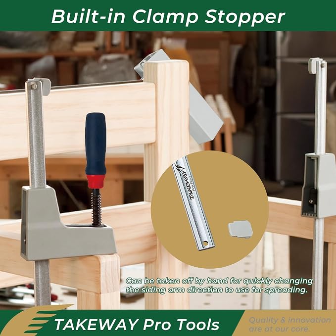 Pro Tools PJP30-8 Light-Duty Parallel Jaw Clamp – Woodworking F-Clamp with ANS Anti-Slip System, Ergonomic Grip, and Non-Marring Jaws for Cabinetry, Joinery, and DIY Projects - 2-Pack