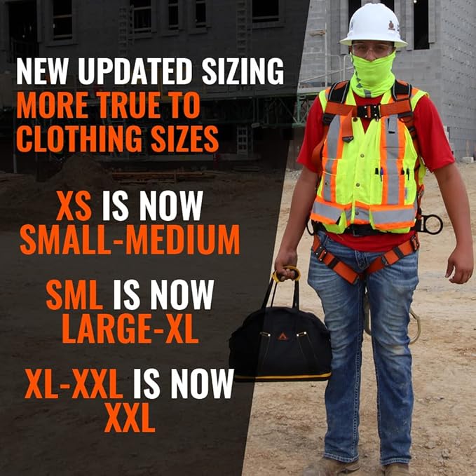 Warthog Comfort MAXX - Safety Harness for Construction – Fall Protection Equipment with Removable Belt and Lumbar Support, Side D-Rings, and Padding, OSHA & ANSI Compliant (3XL)