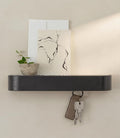 Kazai. Key Holder 'Toke' | Minimalist Key Hook Design from Berlin | Modern Key Holder Wall Mount with Wooden Shelf | Key Rack for Wall as Entryway Organizer | Oak, Black