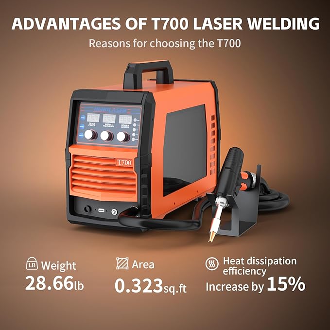 T700 3-in-1 Laser Welding Machine, Air-Cooled Portable Laser Welder, Laser Welding Cutting Cleaning Machine, Handheld Laser Welding For Stainless Steel Aluminum Carbon Steel-US Inventory