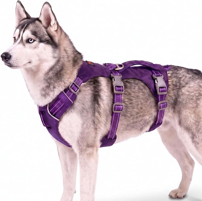 Tuff Pupper Escape Proof Dog Harness for Medium Dogs | No Pull Lightweight Adjustable Harness | No Escape Multifunctional Outdoor Pet Gear | Strong Durable Breathable | Secure Comfortable Fit