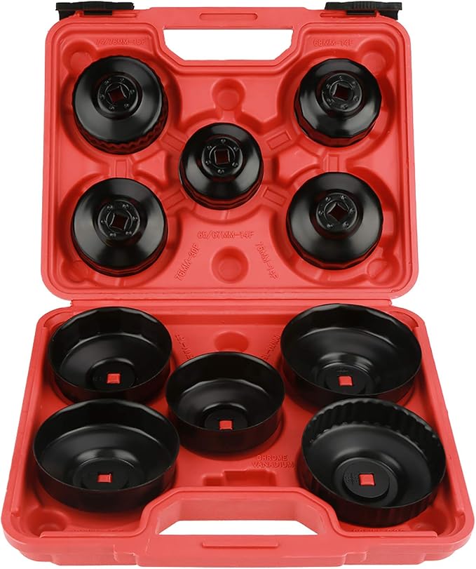 Mingzhe Oil Filter Wrench Set Professional 11pcs Repair Tool Kit for Auto Mechanics Carbon Steel Black
