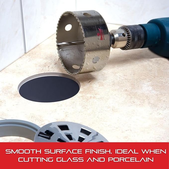 Starrett Diamond Grit Hole Saw 1-3/4" Dia, 1-5/8" Cutting Depth | Ideal For Small Diameter Drilling Holes, 5/8-18 Thread Size, XA2 Or XA10 Arbor Type, Silver Finish, KD0134-N