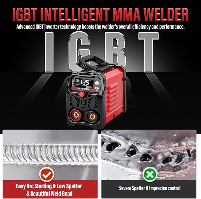 110V Portable Welding Machine, 2 In 1 Stick Welder/Lift Tig Welder Machine, 20-135A IGBT Inverter Mini Welder With Hot Start,Arc Force And Anti-Stick, For Home Diy Arc Welder Auto Repair(Red)