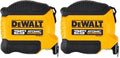 DEWALT Atomic Compact Series 25 ft. Tape Measure (DWHT38125S) (Pack of 2)