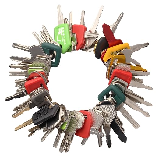 Heavy Construction Equipment Key Set, 56PCS Heavy Equipment Master Keys Set for CAT Catrepillar John Deere JCB Hyster Komatsu Kubota Takeuchi Yanmar Hitachi Excavator Skid Steer Loader Forklift Roller