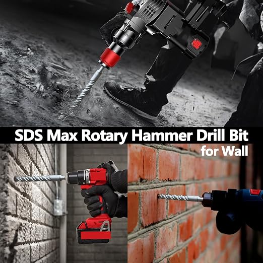 9/16 x 15 inch SDS Max Rotary Hammer Drill Bit, 14x380mm Carbide Tip Masonry Drill Bit,Concrete Drill Bit for Masonry, Brick, Stone, Concrete (Length :380mm / 15 inch, 14mm (9/16 in) Diameter)
