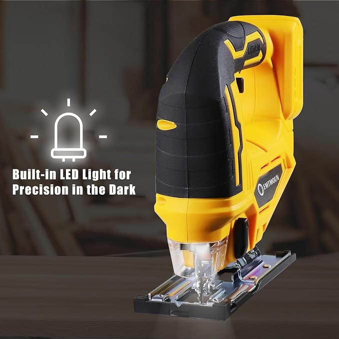Cordless Jig Saw Compatible with Dewalt 20V Max Battery, Jigsaw For 3 Orbital Settings, 3200RPM, 0-45° Bevel Cuts, Jigsaw Tool with LED Light (Battery Not Included)
