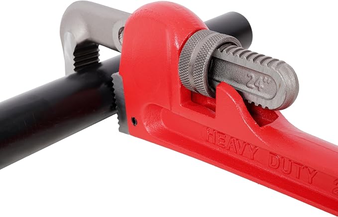 4Pcs 8&10&14&24-inch Straight Heavy Duty Pipe Wrench Set Plumber Adjustable Water Alloy Steel Grip Plumber's Wrench Plumbing Tools