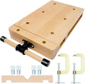 Portable Woodworking Vise for Workbench, Desktop Woodworking Vise with G-Type Fixing Clips & 4 Metal Limit Blocks, Ideal for Home, Woodworking Studios, Wood Processing