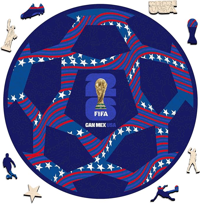 FIFA 2026 Trophy Series - World Cup Soccer Wooden Puzzle for Adult, 5MM Thick, Creative Collectible Gift for Fans, Officially Licensed Product Jigsaw Puzzles for Adult