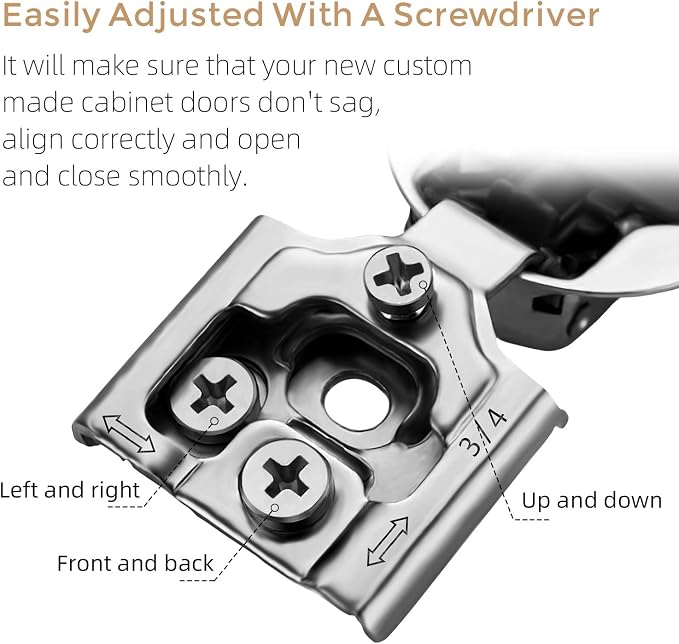 Ravinte 10 Pack 5 Pairs 3/4 inch Overlay Soft Close Hinges for Kitchen Cabinet Hinges Satin Nickel Hidden Hinges Stainless Steel Concealed Hinge self Closing