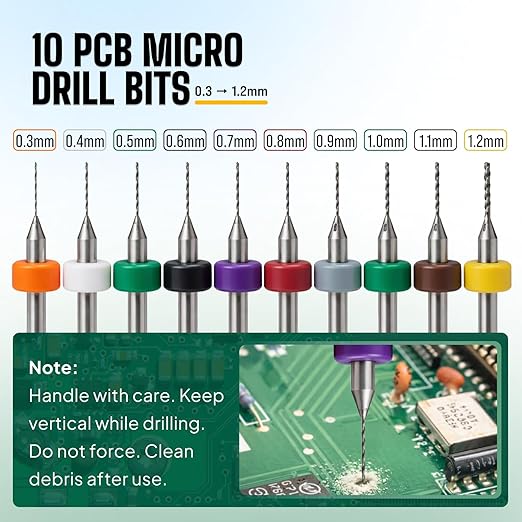 Micro Drill Bits Set with Pin Vise | Small Hand Drill - Pin Vise Hand Drill Manual, PCB Mini Bits for Resin Beads Polymer Clay | DYI Jewelry Making, set