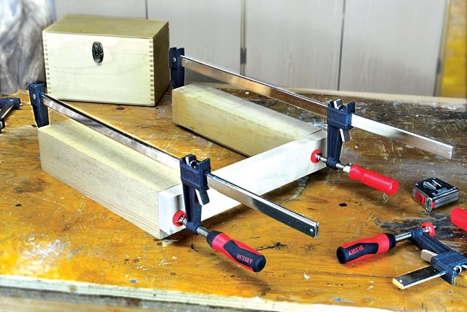BESSEY Clutch Style Bar Clamps - 3.5x24 Inch, 1000 lb Capacity, 2K Handle - GSCC3.524+2K - Ideal for Woodworking, Carpentry & Home Improvement
