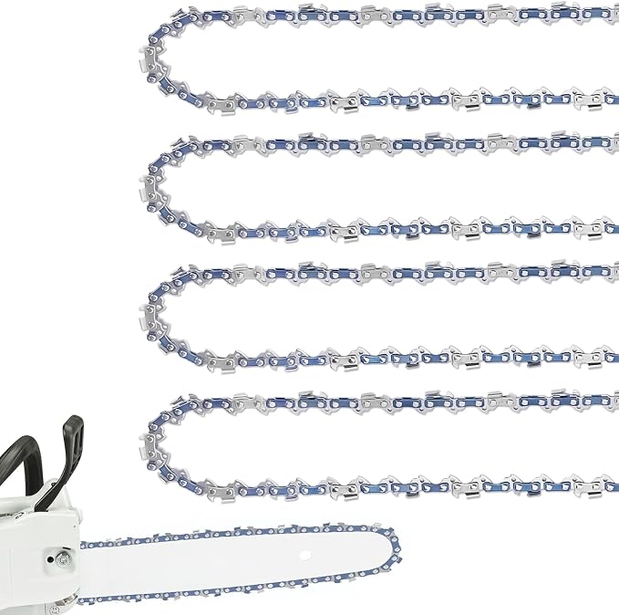 4 Pack 10 Inch Chainsaw Chain 3/8" LP Pitch .043'' Gauge 40 Drive Links fits Milwaukee, Ryobi, Worx, Craftsman and more