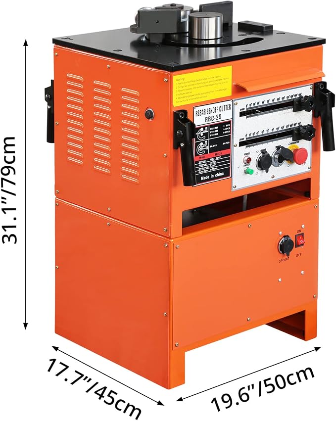 Electric Rebar Bender & Cutter Machine Rebar Steel Bender 1''/25 mm Max Rebar Diameter, Bending Machine For Bending Rebar, Steel Bar, Steel Rod (1600W Rebar Bender and Cutter)