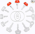 12 Heavy Equipment Keys Master Set, Contractor Machinery Equipment Excavator Dozer Skid Steer Loader Forklift Roller Keys Fit Case JCB 14603 14607 Lucas 1569 JLG 9006