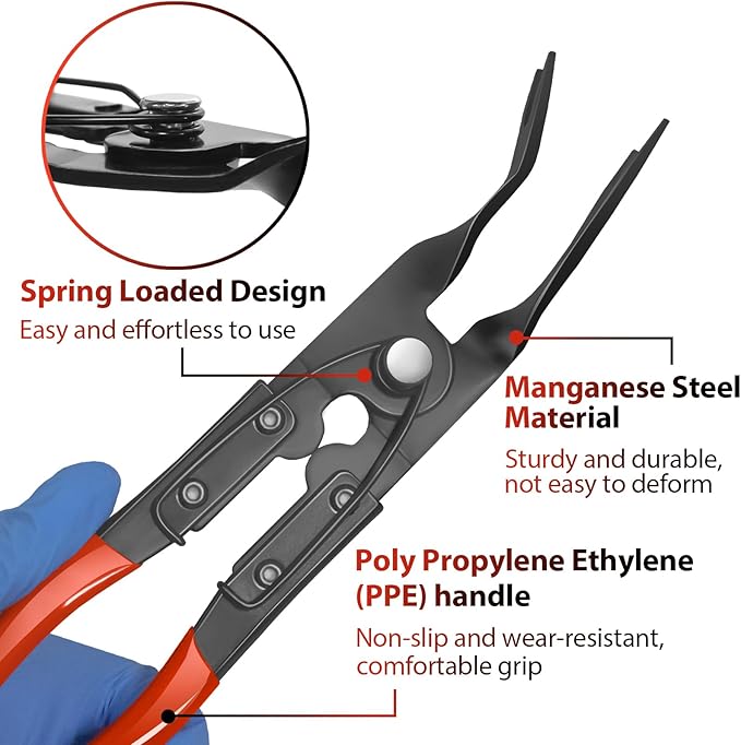 Keze 3 Pcs Auto Clip Pliers Set and Fastener Remover,Car Trim Rivet Removal Pry Tool Repair Kit with Storage Bag for Automotive Door Panel,Upholstery,Dashboard,Plastic Fasteners