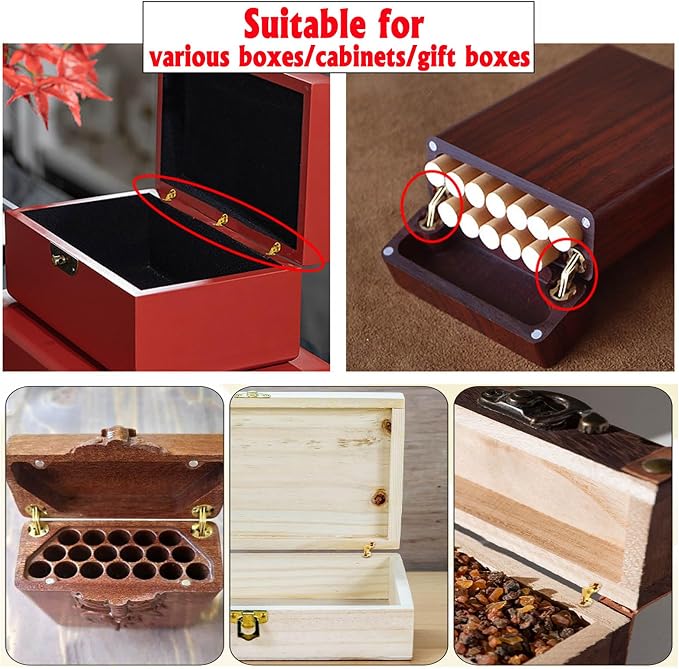 Brass 8mm Hidden Barrel Hinges with Drill Bit and Depth Stop Collar, 180 Degree Concealed Hinges for Wooden Box, Jewelry Box, DIY Crafts, 8 Piece