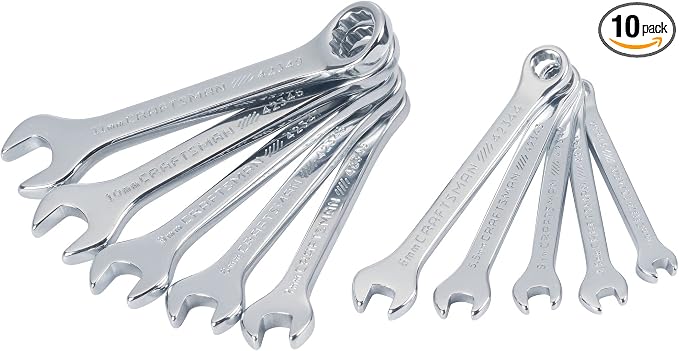 CRAFTSMAN Wrench Set, MM and SAE Combination, 10 Piece (CMMT42339)