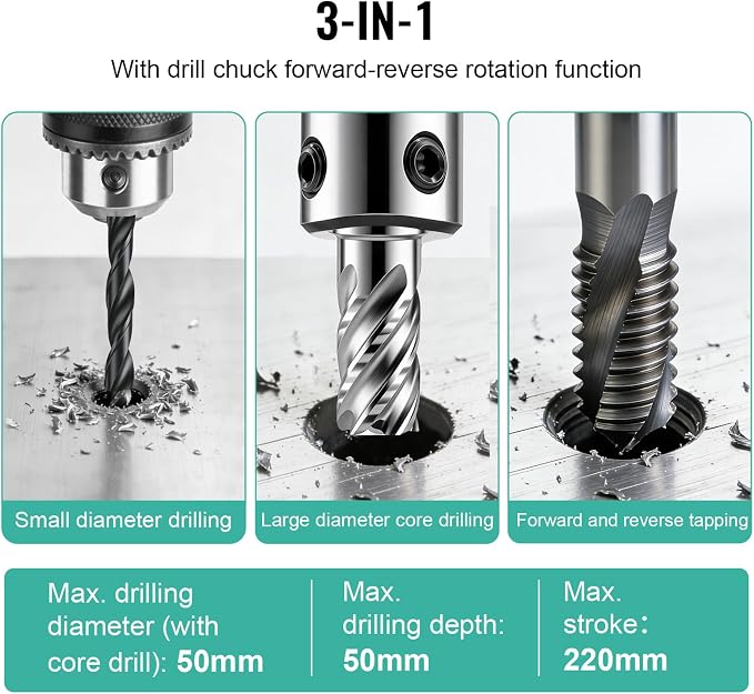 Mag Drill Press, 1450W 2" Boring Diameter, Portable Electric Magnetic Drill Press with 2 Coring Bits, 3147 lbf Power Magnetic, 820 RPM for Metal Surface, Industrial and Home Improvement