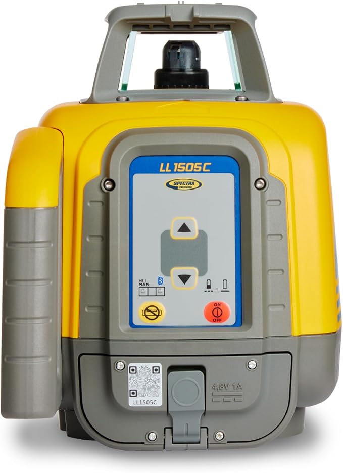 Spectra Precision LL1505C Rotary Laser Kit ±1.5 mm @ 30 m with HL760 Receiver, C70 Clamp, 10 Ah NiMH, Remote, Premium - Small Case — IP66 Rugged