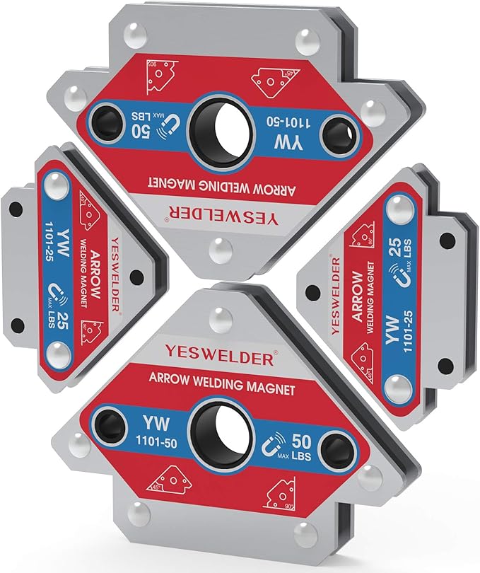 YESWELDER 25 LB & 50LB Welding Magnet-4 Pieces of Magnetic Welding Holder 25 LBS /50 LBs Holding Power Welding Accessories