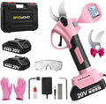 Electric Pruning Shears Cordless Brushless - Professional Battery Powered Pink Pruner, 2 Batteries & Replaceable Blades, Toolbox for Efficient Garden & Landscape Maintenance