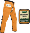 FORESTER Chainsaw Chaps for Men & Women | Apron-Style Chaps with Pocket & Adjustable Waist | Chainsaw Safety Equipment