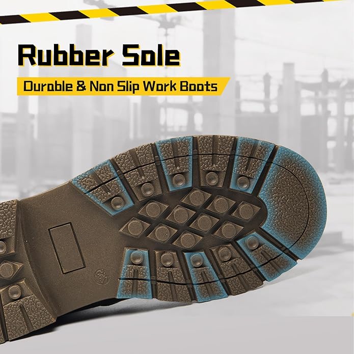 Unisex-Adults Steel Toe Chelsea Boots, Men's Industrial Construction Shoes, Waterproof, Lightweight, Comfortable, Non-slip Safety Boots