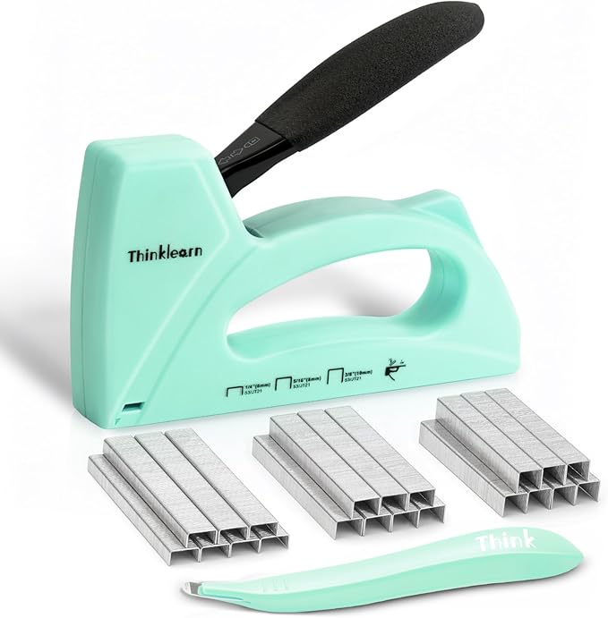 Light Duty Staple Gun for Wood, Upholstery Staple Gun for Classroom with 1600pcs JT21 Staples 1/4, 5/16, 3/8 inch and Staple Remover, Fabric Stapler Gun for Crafts, Bulletin Board Stapler for Teachers