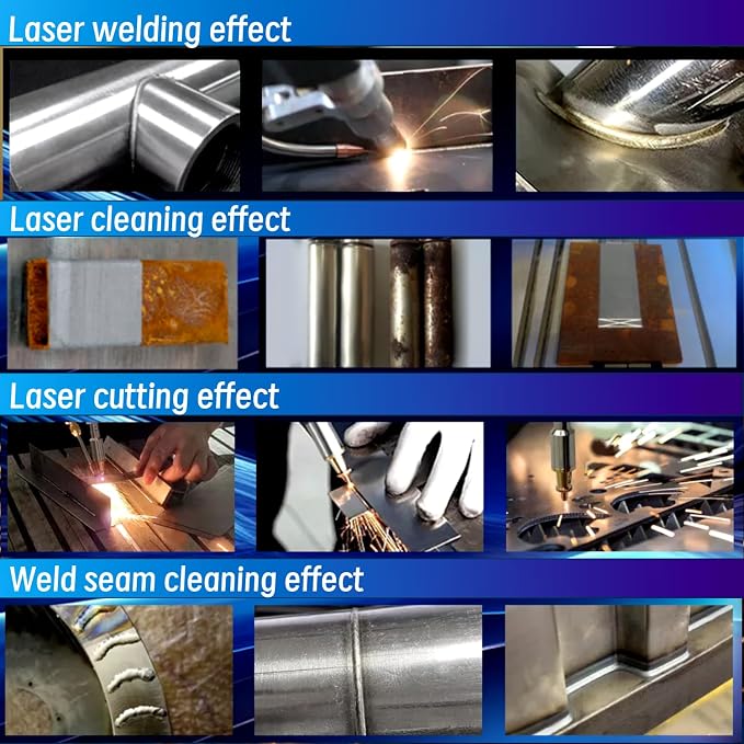 US Stock! 2000W Laser Welding Machine Double Wobble 6 in 1 Laser Welder/Cleaner/Cutter/Underwater Welding/Tack Weiding/Weld Seam Cleaning with Double Wire Feeder for Metal