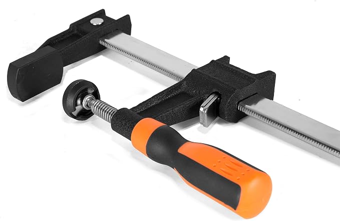 WEN CLF224 24 in. x 2.5 in. Quick-Adjust Steel Bar Clamps with Throat and Micro-Adjustment Handle (2-Pack)
