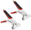 MAXPOWER Locking Sheet Metal Clamps, 10” Flat Jaw Locking Pliers Metalworking Tool for Clamping & Holding, Quick-lock Release for Easy Removal, 2-Piece