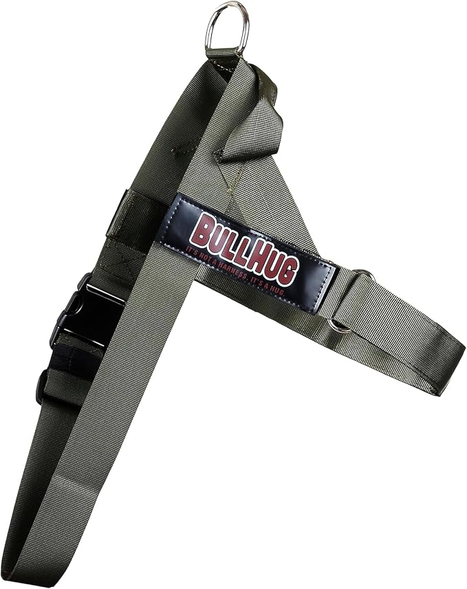 Adjustable Dog Harness– No Pull, No Choke – for English Bulldogs, French Bulldogs, Pugs & Broad-Chested Breeds – Easy, Safe Walks (Olive Green, XL)