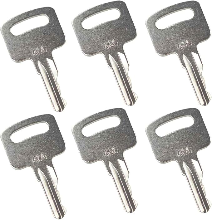 6PCS 455 Ignition Keys Heavy Equipment Forklift Key 104466 Compatible with Boo-m Lifts Scissor Lift Gen-ie Skyjack Te-rex JL-G Snor-kel Snor-kel Man-Lift Upright