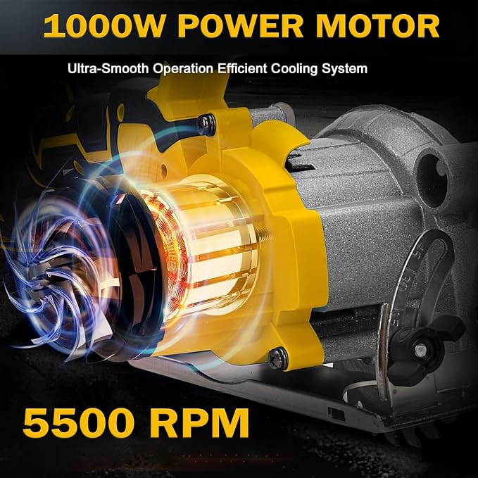 Cordless Circular Saw 7-1/4-Inch Compatible with DeWalt 20V Battery,Brushless Electric Circular Saw with Laser Guide, 2 Blades for Wood, Plastic, Soft Metal (Battery Not Included)