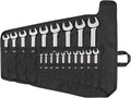 TEKTON Combination Wrench Set, 19-Piece | WCB94103 | (1/4 - 1-1/4 in.), Wrench Roll, Chrome Finish
