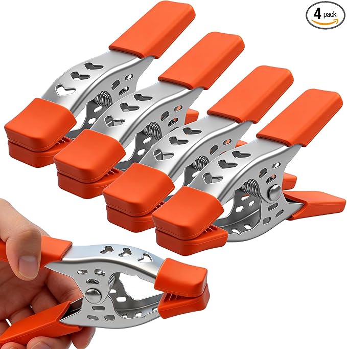 HORUSDY 4-Piece 8" inch Spring Clamp, Heavy Duty Spring Metal Spring Clamps, 3.4"-inch Jaw opening