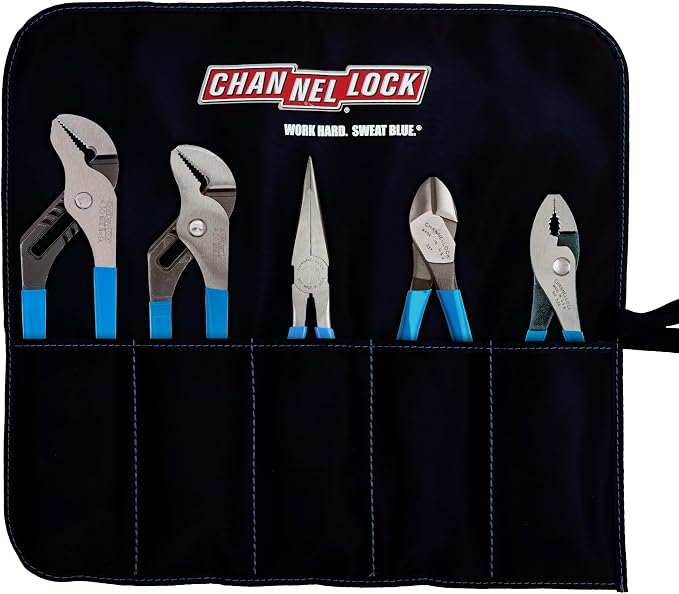 5pc Professional Plier Set, 5 Pliers, Roll