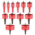 12PCS Bi-Metal Carbide Hole Saw Kit with Drill Bits for Thin Metal and Wood,Cutting Diameter 45/64'' to 2-15/16'',for Gerneral Purpose