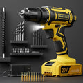 Cordless Drill Set, VIWKO 20V Power Drill with Power Pack 2.0Ah and Charger, 3/8-Inch Keyless Chuck Electricdrill, 25+1 Torque, 42pcs Drilldriver Bits/Screws for DIY Projects (Yellow)