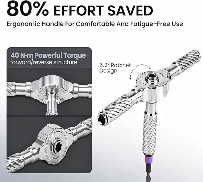 VMAN Ratchet Screwdriver Set, magnetic Screwdriver sets, S2 Steel Bits, DIY Combination Flexible Shaft, Suitable for Furniture Assembly, Precision Electrical Appliance Repair, Bicycle Tools