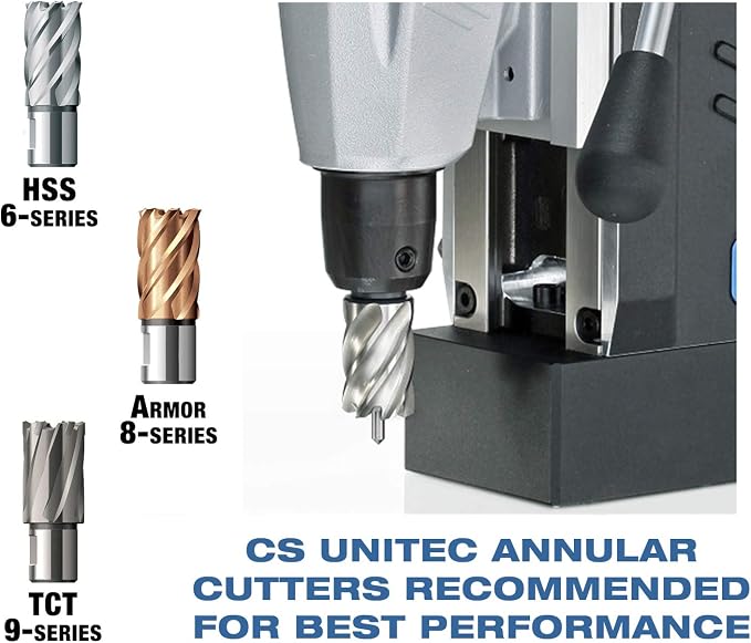 CS Unitec | MABasic 200 | Single-Speed Portable Magnetic Drill. Max Hole Capacity 1-3/8" Diameter, 8.2 Amp, 110 Volts, 450 RPM - Made in Germany