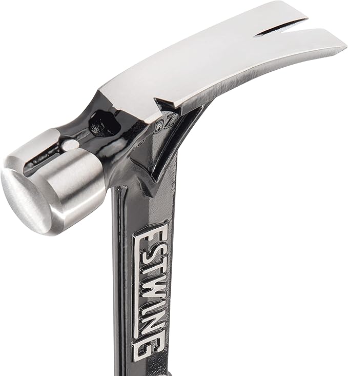 ESTWING Ultra Series Hammer - 15 oz USA Made Short Handle Rip Claw Framing Hammer with Smooth Face & Genuine Leather Grip - E15SR