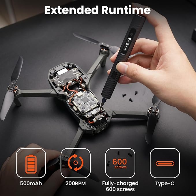 Electric Screwdriver Set, 52 in 1 Mini Precision Screwdriver Set Cordless Screwdriver Rechargeable with 48 Magnetic S2 Bits, Portable Repair Tool Kit for rc Car, Phone, Camera, Laptop
